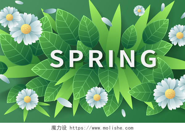 春分春天春AI矢量绿色春天网页banner背景C4D